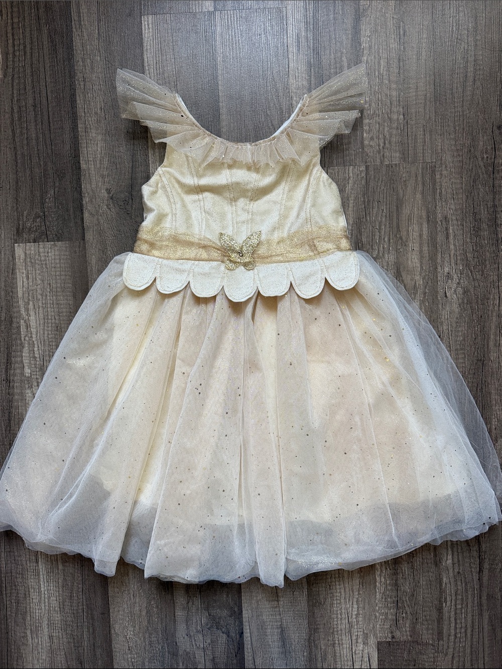 NWOT POTTERY BARN KIDS Sparkling Gold Princess Tulle Dress for Kids